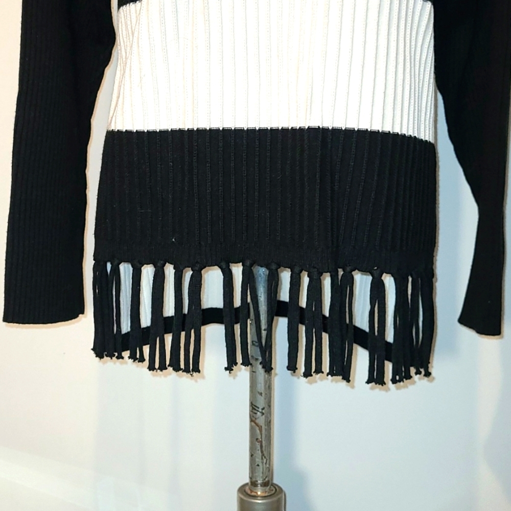 Gabby Isabella ROCK Turtleneck Sweater With Fringe Size XS - Picture 6 of 12
